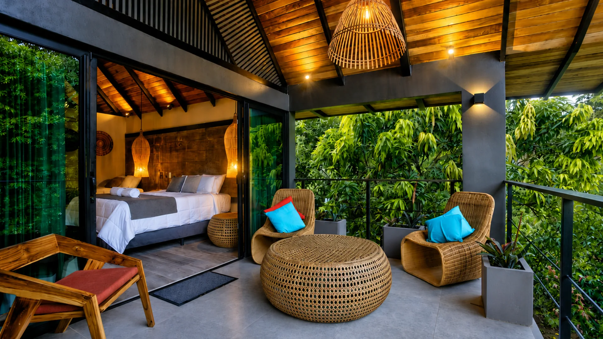 Large Superior Master Room terrace open to the treetops